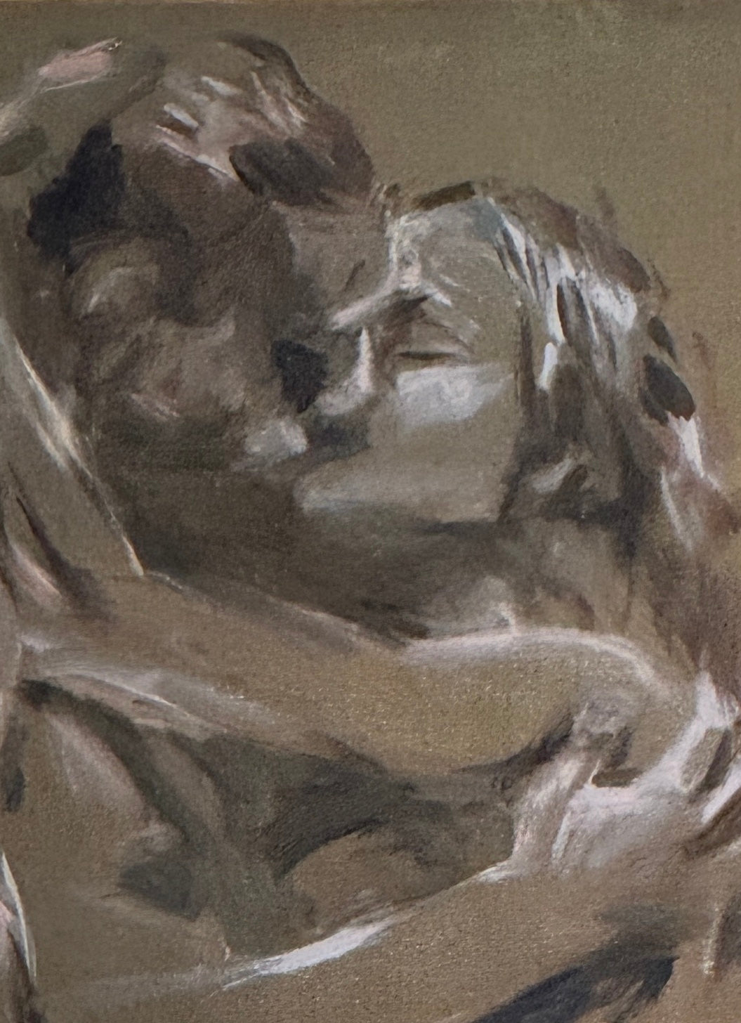 Sweet Embrace limited edition giclee print detail Canson Infinity Aquarelle Rag Roberta Heslop