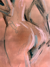 Load image into Gallery viewer, Detail of salmon pink tones and gestural brushwork in Lucia by Roberta Heslop