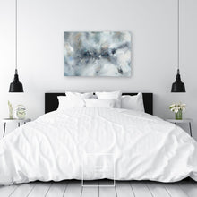 Load image into Gallery viewer, Soft abstract painting Where Light Rests displayed in elegant bedroom interior