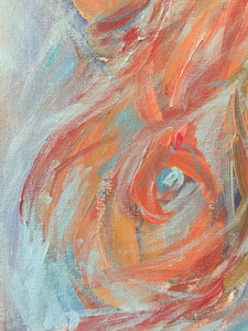 Close up detail of original nude painting