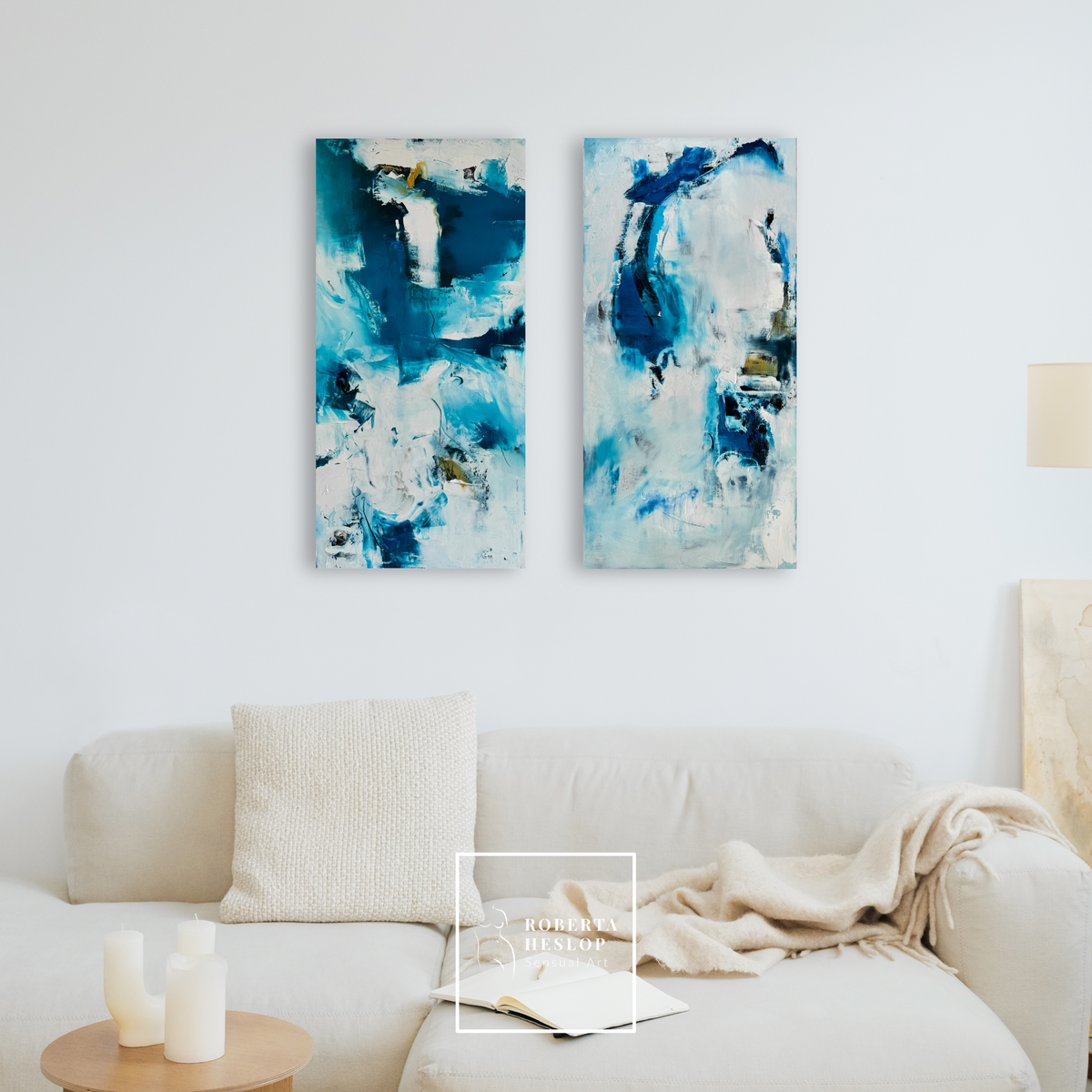 South of Silence I & II - Diptych – original painting by Roberta Heslop – image 4
