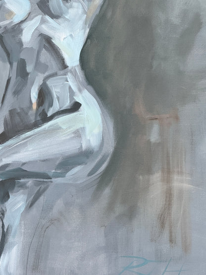 Textural detail from Auburn Beauty capturing the fluid motion of layered paint.