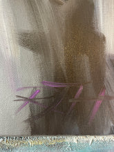Load image into Gallery viewer, Roberta Heslop signature on original acrylic painting Captivated
