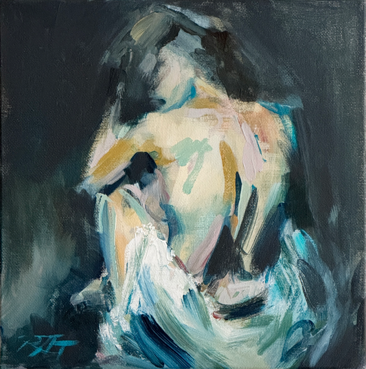 Into herself – original painting by Roberta Heslop
