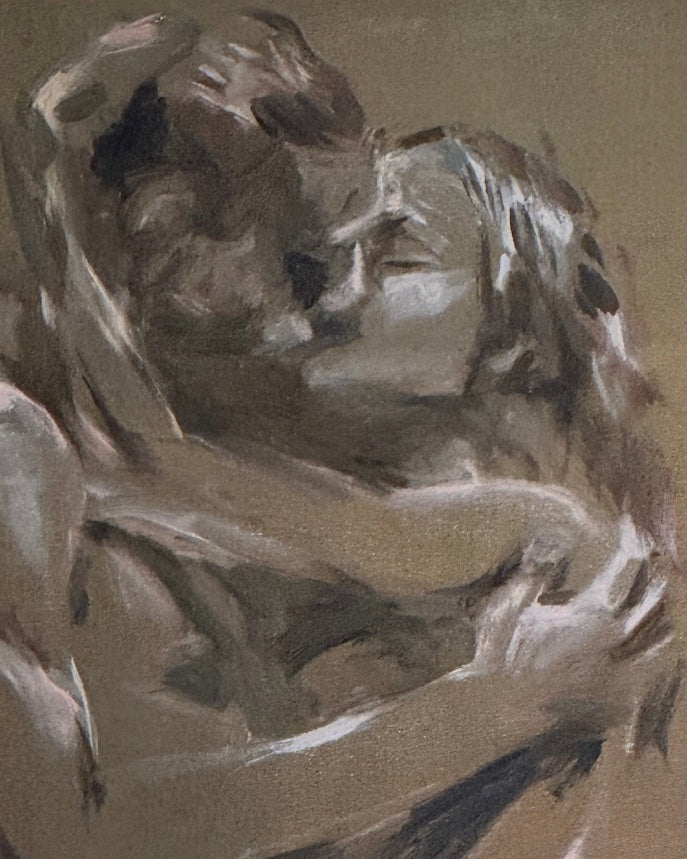 Sweet Embrace limited edition giclee print detail Canson Infinity Aquarelle Rag Roberta Heslop