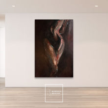 Load image into Gallery viewer, Large contemporary oil painting Awakening hanging in gallery white space by artist Roberta Heslop