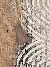 Load image into Gallery viewer, Detailed texture of joint compound and paint on hessian in Echoes Within by Roberta Heslop