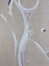 Load image into Gallery viewer, Brushwork detail of original painting Freya by Roberta Heslop, white acrylic on gallery-wrapped linen canvas