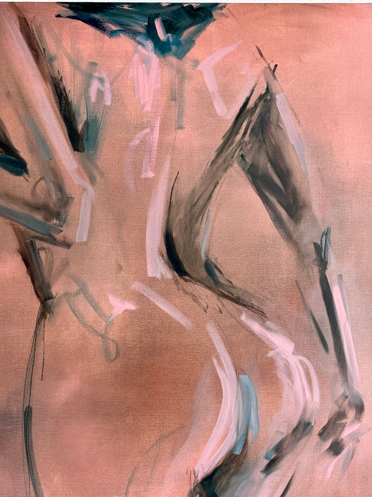 Lucia painting in progress showing oil technique and brushwork