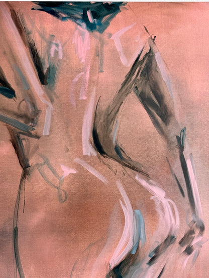 Lucia painting in progress showing oil technique and brushwork