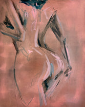 Load image into Gallery viewer, Lucia original oil painting in salmon pink by Roberta Heslop - contemporary female form art