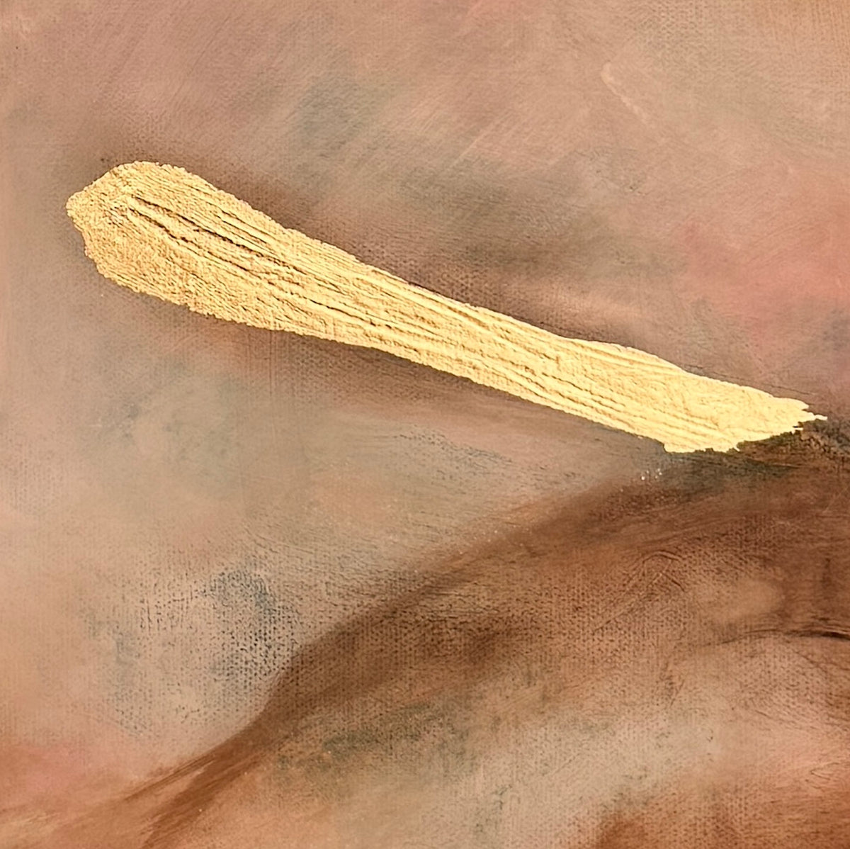 Always This Bright by Roberta Heslop: textured gold leaf accent in close-up