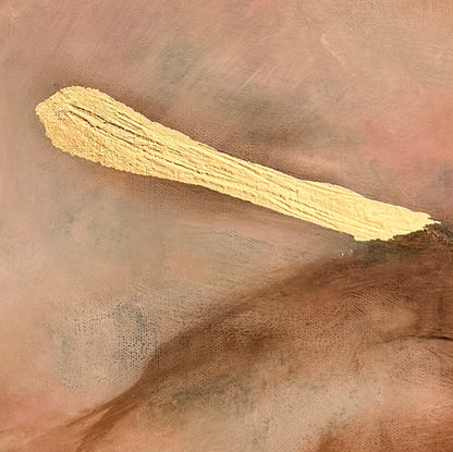 Always This Bright by Roberta Heslop: textured gold leaf accent in close-up
