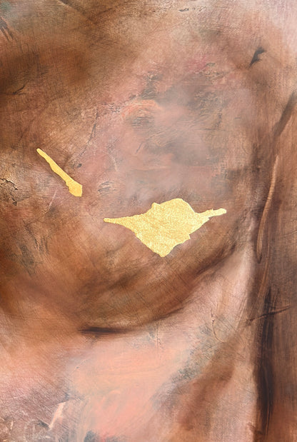 Golden Now by Roberta Heslop: gold leaf detail on the female torso