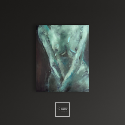 Grace – Original Oil Painting by Roberta Heslop Displayed in Interior Setting