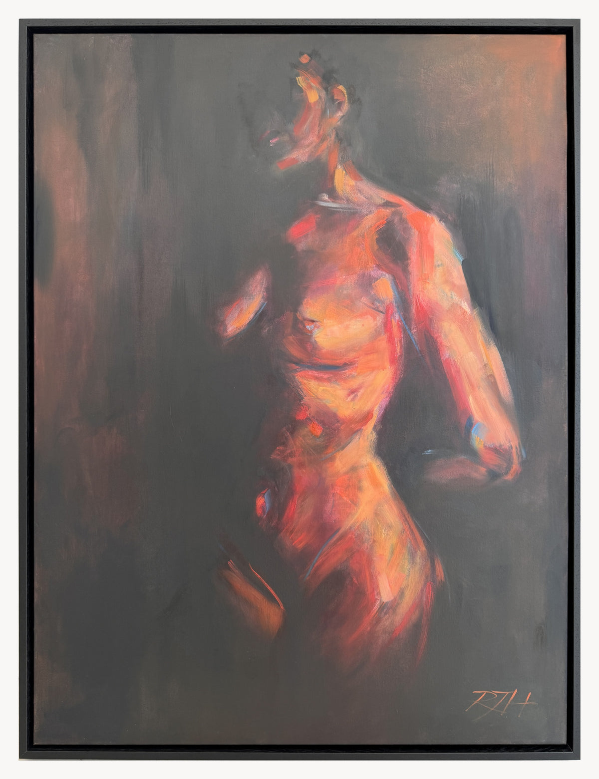 Risen by Roberta Heslop shown in its black floating frame, using the Tinker Gallery photograph