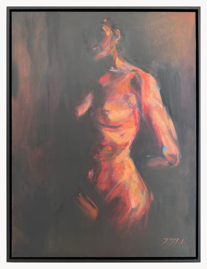 Risen by Roberta Heslop shown in its black floating frame, using the Tinker Gallery photograph