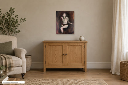 Shining Through by Roberta Heslop shown as an unframed deep-edge canvas in a home interior visualisation; approximate scale
