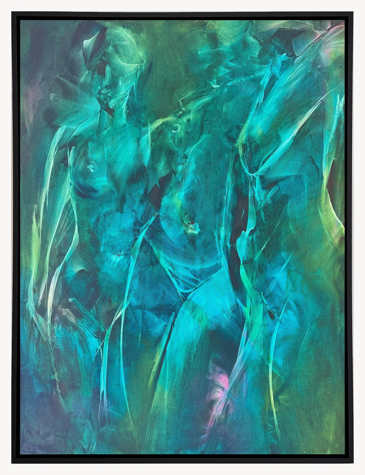 We Stand Abreast by Roberta Heslop shown in its black floating frame, using the Tinker Gallery photograph