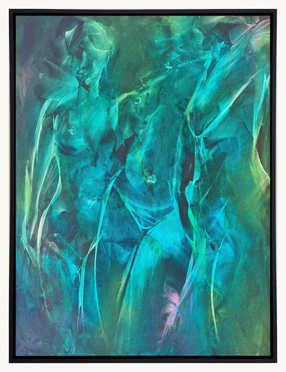 We Stand Abreast by Roberta Heslop shown in its black floating frame, using the Tinker Gallery photograph