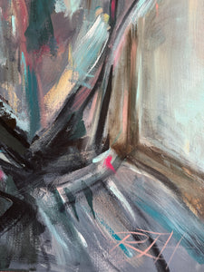 Artist signature of Roberta Heslop on Silent Eloquence, original sensual oil painting.