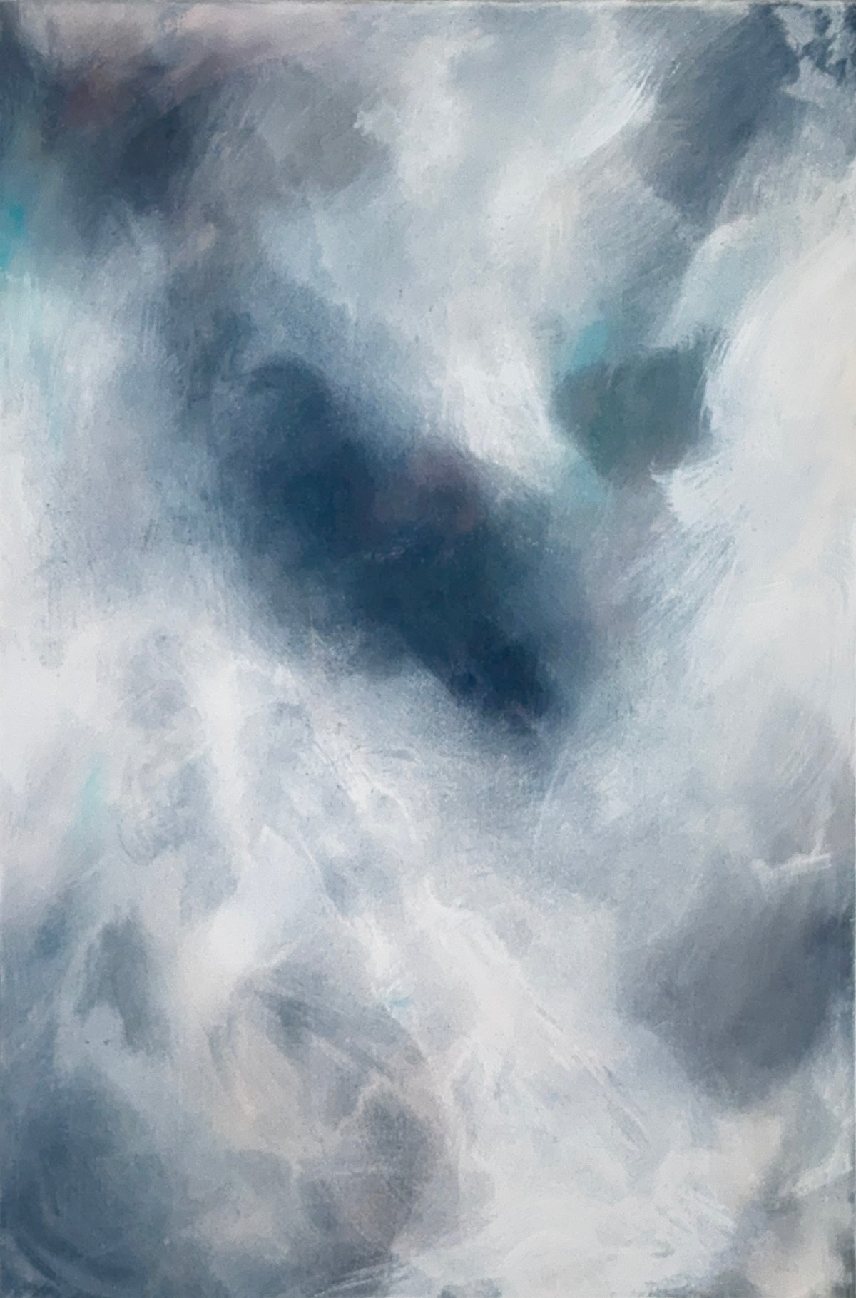 The Quiet Between abstract painting in soft blues by Roberta Heslop - contemporary acrylic art