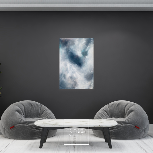 Contemporary art The Quiet Between by Roberta Heslop in minimalist living setting