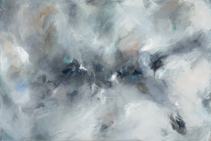 Where Light Rests abstract painting in soft tones by Roberta Heslop - contemporary acrylic art