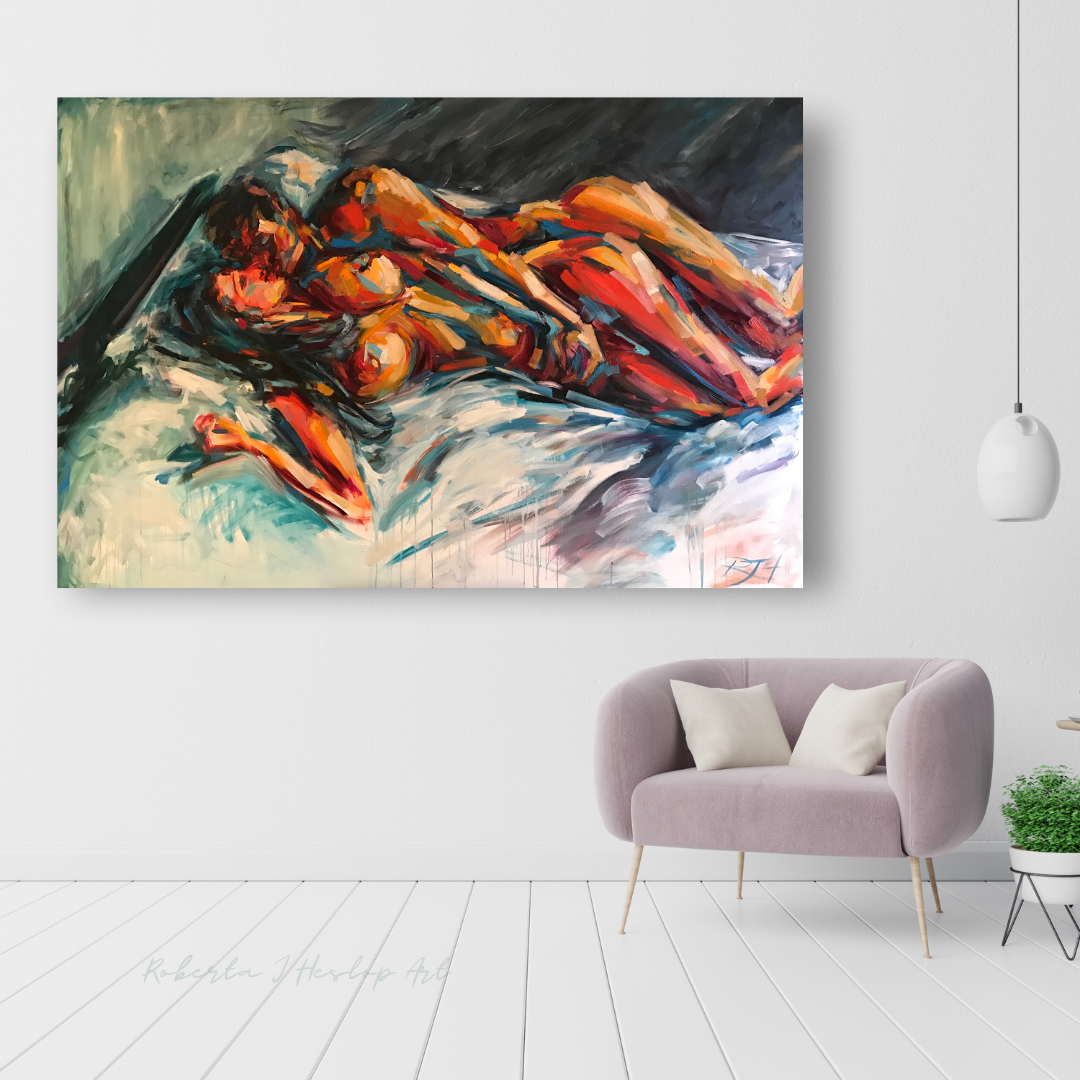 Intimately yours - Extra Large canvas – original painting by Roberta Heslop
