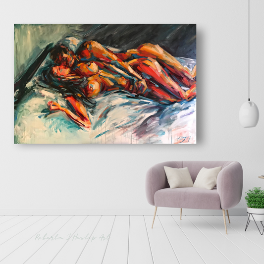Intimately yours - Extra Large canvas – original painting by Roberta Heslop
