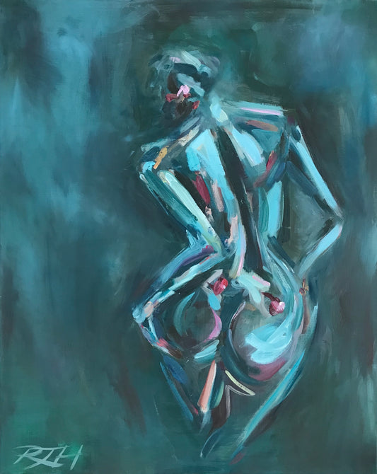 Curves and angels of beauty – original painting by Roberta Heslop
